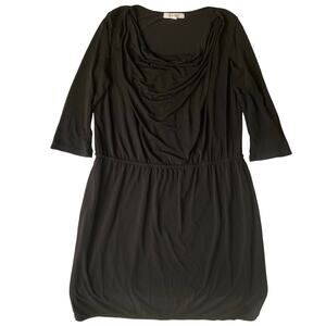 Ellen Tracy Women Dress size L Long sleeve KneeLength Crew Neck Stretchy Black